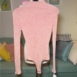 FP Movement by Free People Pink Ribbed Bodysuit